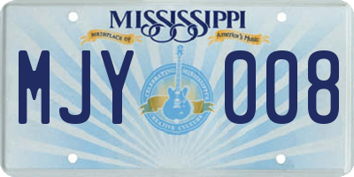 MS license plate MJY008
