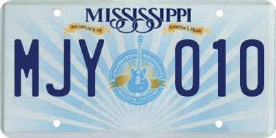MS license plate MJY010