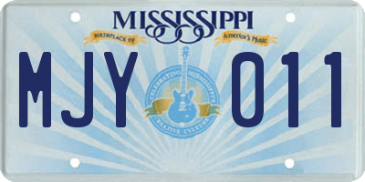 MS license plate MJY011