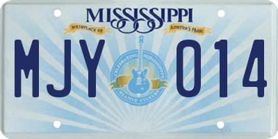 MS license plate MJY014