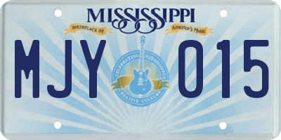 MS license plate MJY015