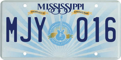 MS license plate MJY016