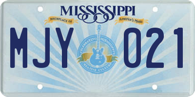 MS license plate MJY021