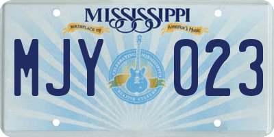 MS license plate MJY023
