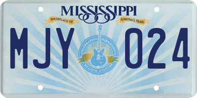 MS license plate MJY024