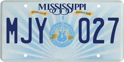 MS license plate MJY027