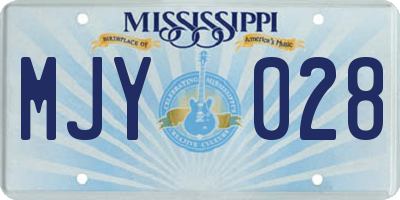MS license plate MJY028