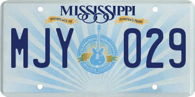 MS license plate MJY029