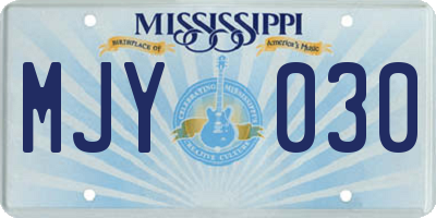 MS license plate MJY030