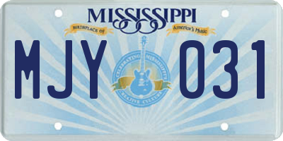 MS license plate MJY031