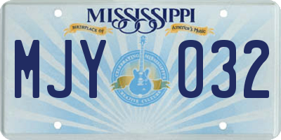 MS license plate MJY032