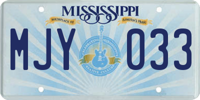 MS license plate MJY033