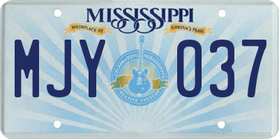 MS license plate MJY037