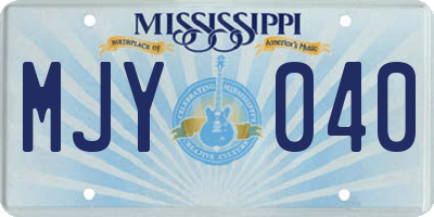 MS license plate MJY040