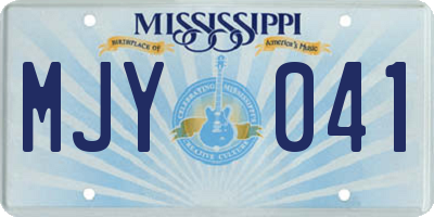 MS license plate MJY041