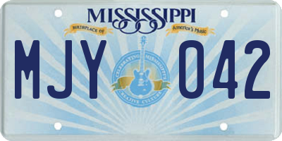 MS license plate MJY042