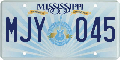 MS license plate MJY045