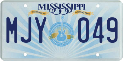 MS license plate MJY049