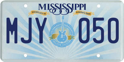 MS license plate MJY050