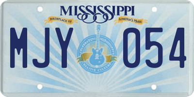 MS license plate MJY054