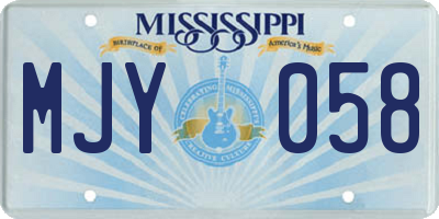 MS license plate MJY058