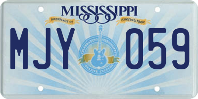 MS license plate MJY059