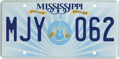 MS license plate MJY062