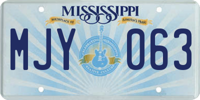 MS license plate MJY063