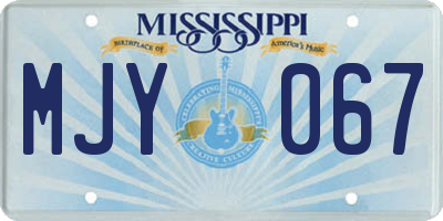 MS license plate MJY067