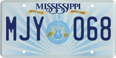 MS license plate MJY068
