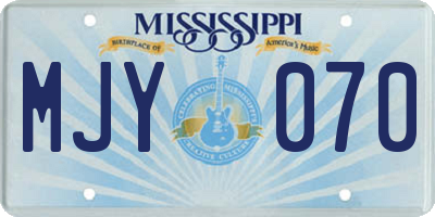 MS license plate MJY070
