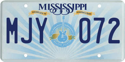 MS license plate MJY072