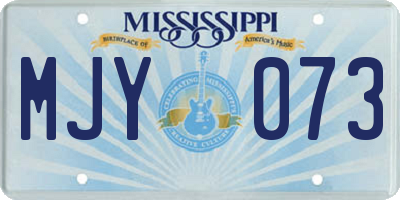 MS license plate MJY073