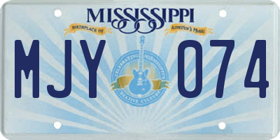 MS license plate MJY074