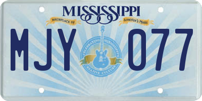 MS license plate MJY077