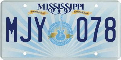 MS license plate MJY078