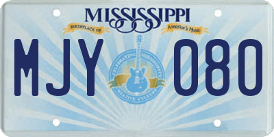 MS license plate MJY080