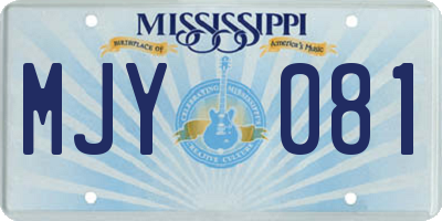 MS license plate MJY081