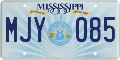 MS license plate MJY085