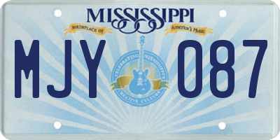 MS license plate MJY087