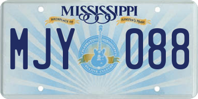 MS license plate MJY088