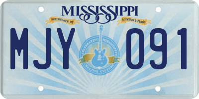 MS license plate MJY091