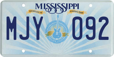 MS license plate MJY092