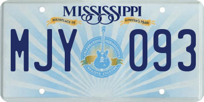MS license plate MJY093