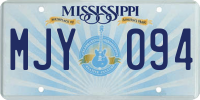 MS license plate MJY094