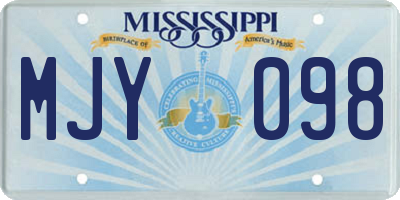 MS license plate MJY098