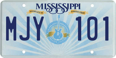 MS license plate MJY101