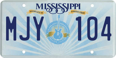 MS license plate MJY104