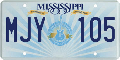 MS license plate MJY105