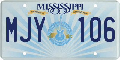 MS license plate MJY106